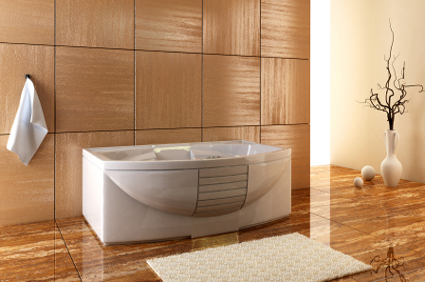 large tile bathroom